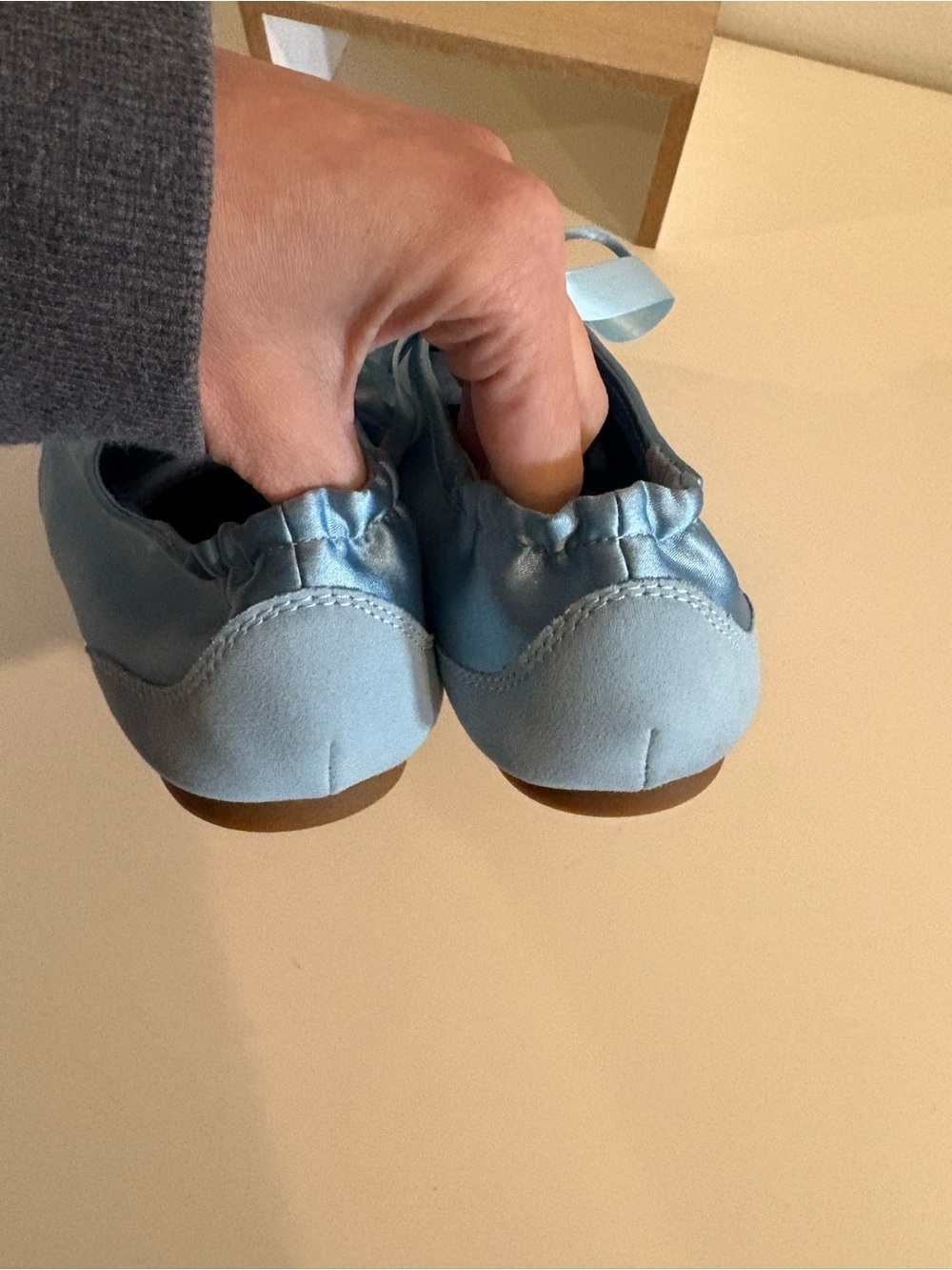Vivaia || Square-Toe Lace-Up Sneakerina Cristina Satin Blue 39 US 8 - Picture 6 of 9